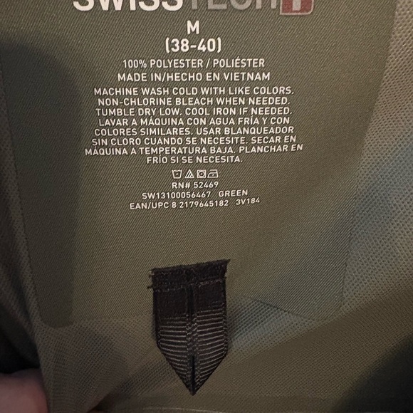 Men’s Swiss Tech Weatherproof Olive Green Hooded Soft Shell Jacket Size Medium - Picture 6 of 6